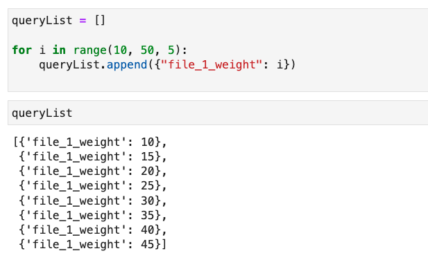 Weight queries