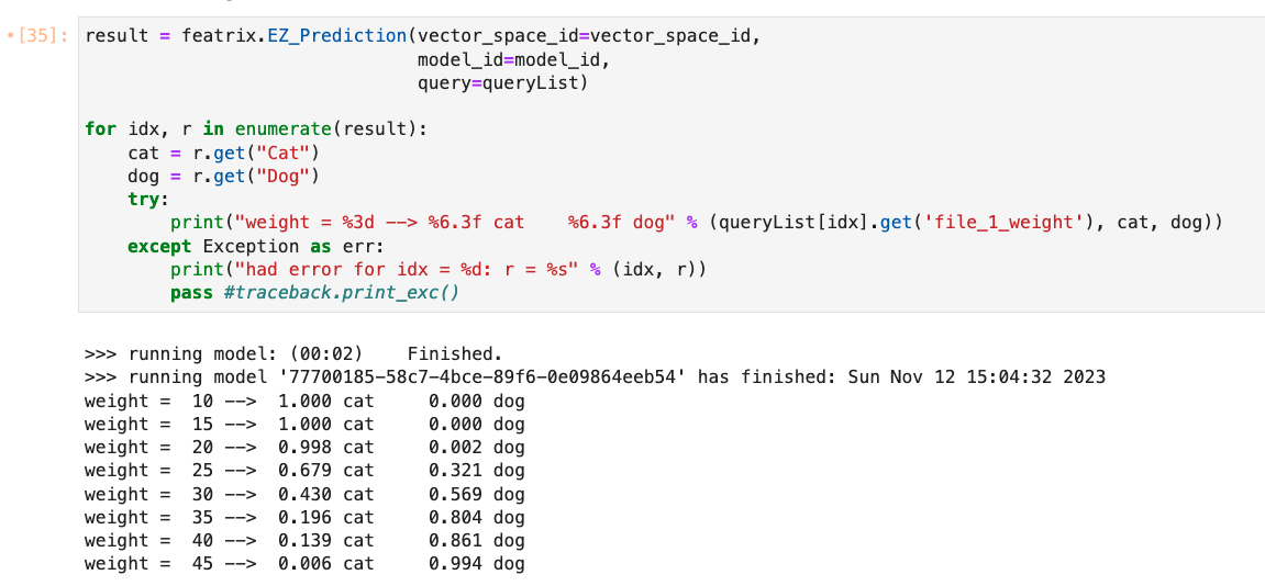 Predicting the pet type based on the weight.